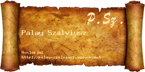 Palay Szalviusz névjegykártya